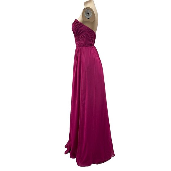 Y2K Strapless Fuchsia Pink Chiffon Gown Sweetheart Neckline Jim Hjelm Occasion 4 - Picture 10 of 10